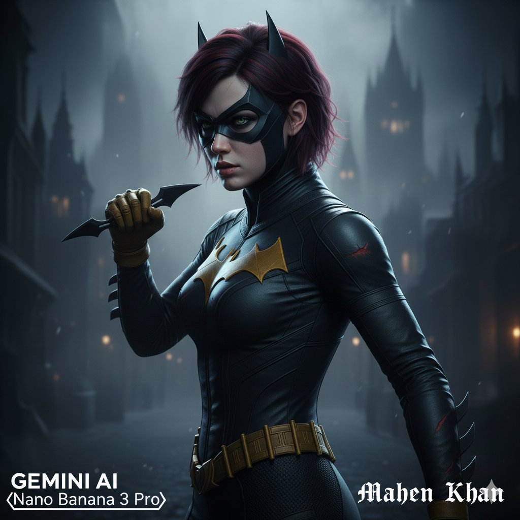 Gothic Noir Female Vigilante Portrait