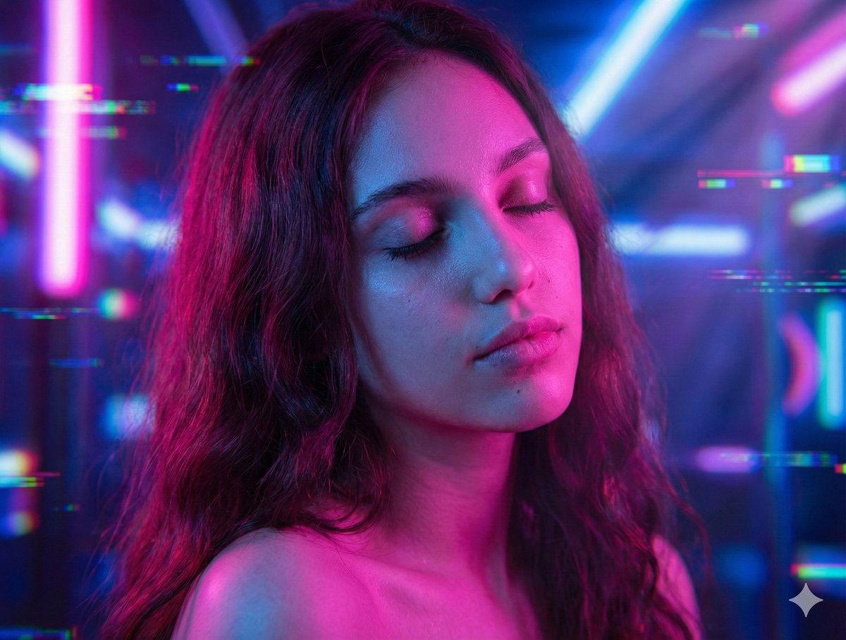 Neon Cyberpunk Beauty Portrait