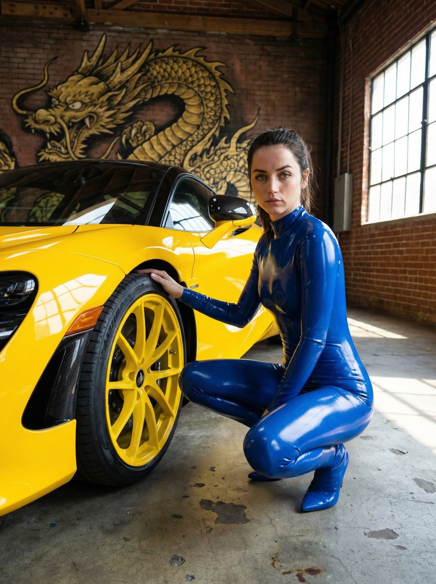 Electric Blue Latex & Supercar Glamour