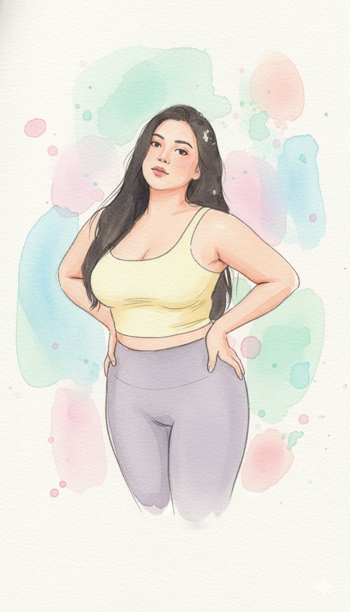 Dreamy Watercolor Doodle Portrait