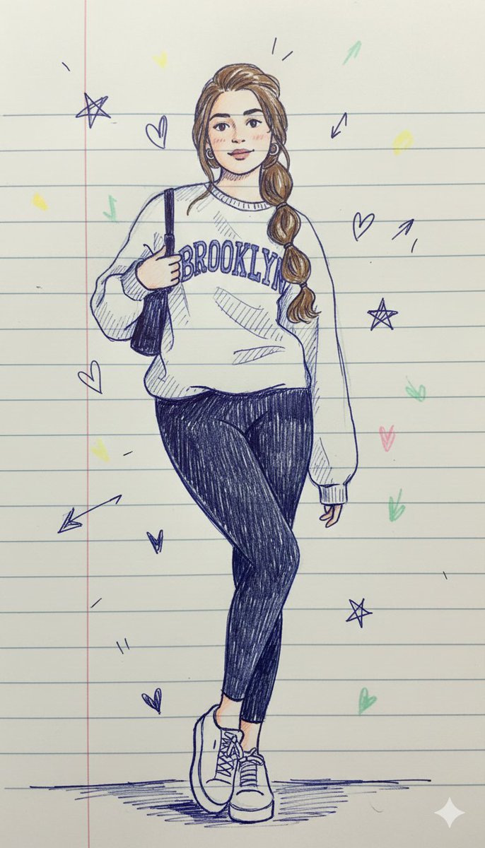 Notebook Pen Doodle Style Art