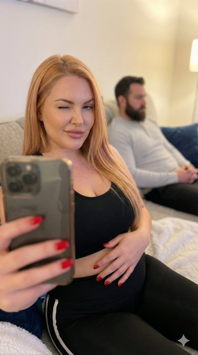 Playful Cozy Couch Selfie