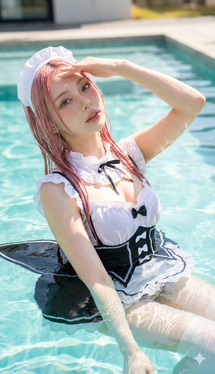 Pink Maid at Pool