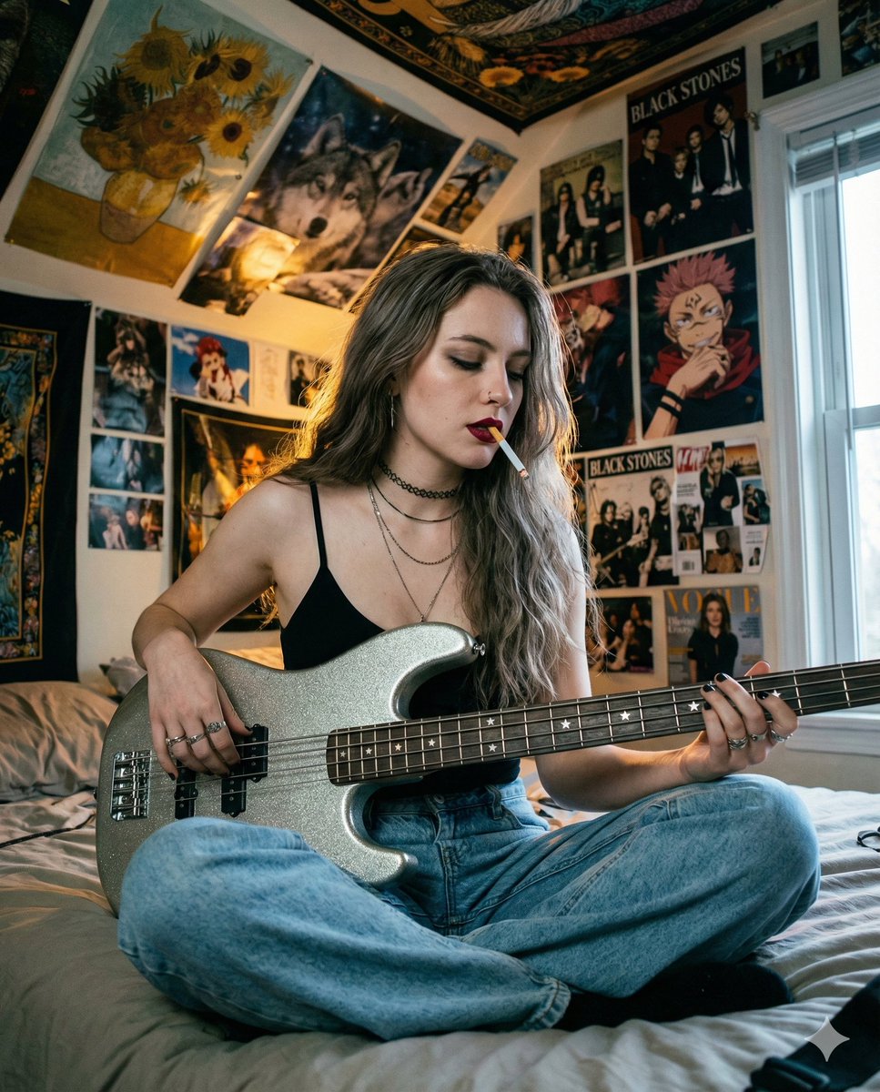Grunge Bass Girl Bedroom Session