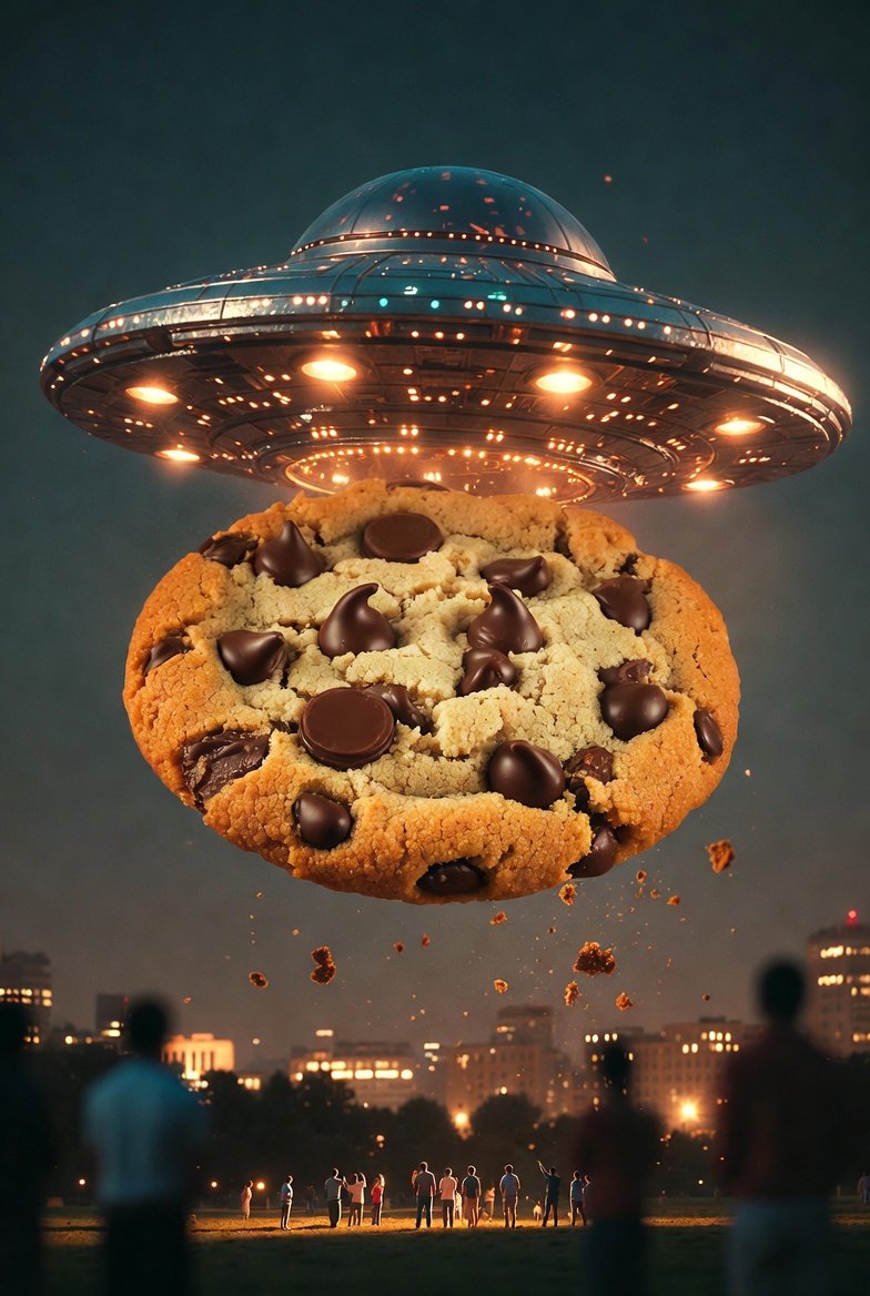UFO Abducts Giant Cookie