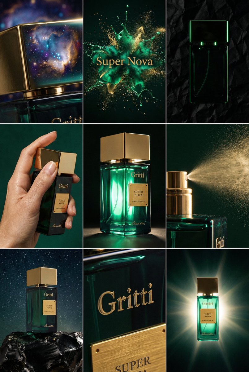 Cosmic Emerald Luxury Perfume Ad