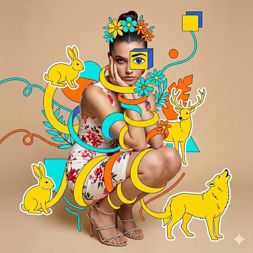 Surreal Fashion Mixed Media Collage