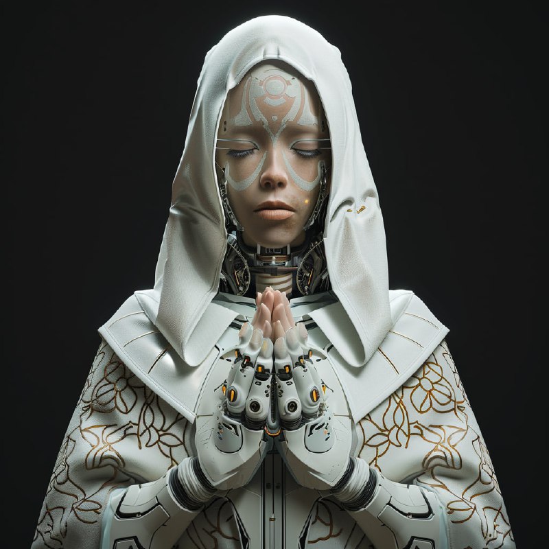 Cyberpunk Nun 3D Render Unreal Engine