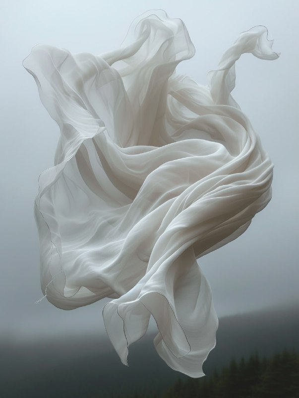 Long Fabric Flying Through the Air