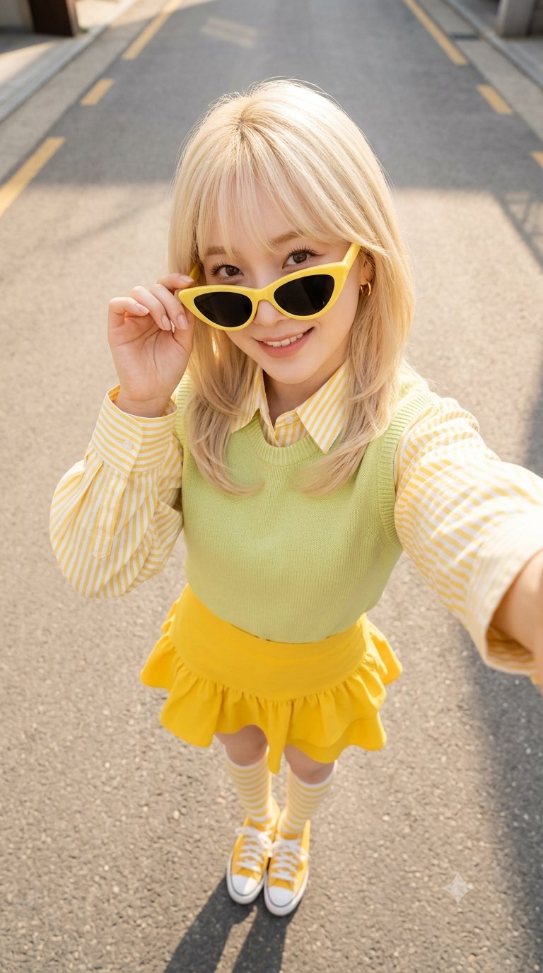Citrus Girl Street Selfie