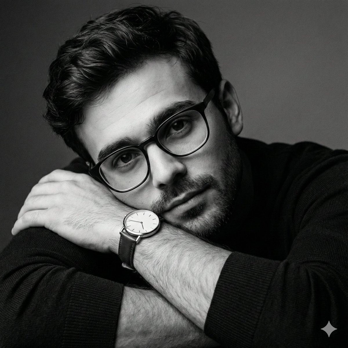 Introspective Monochrome Male Portrait