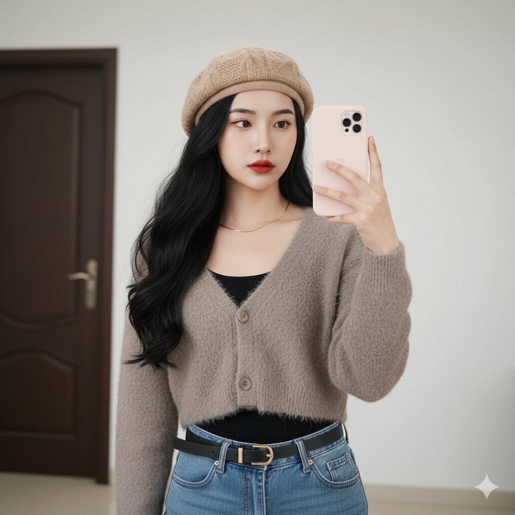 Minimalist Mirror Selfie Style