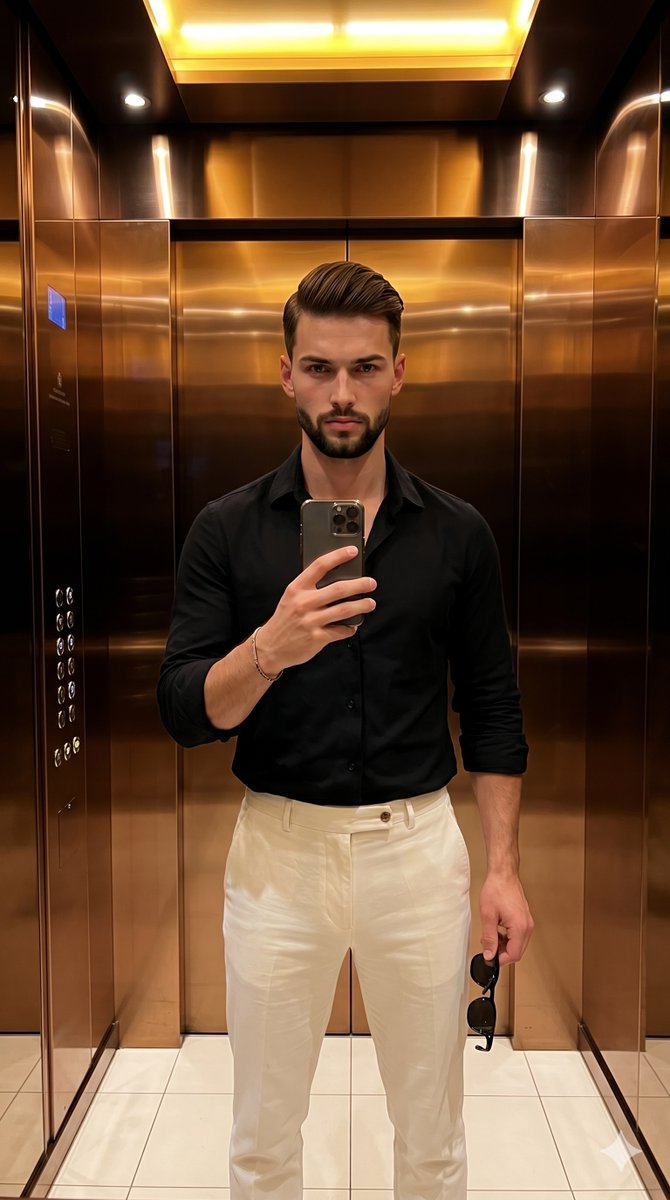 Stylish Man In Modern Elevator