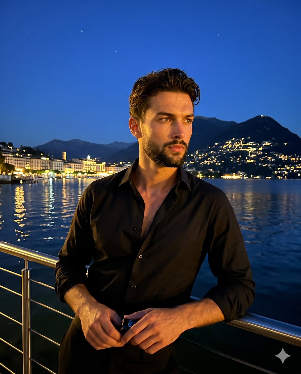 Cinematic Lakeside Portrait at Twilight