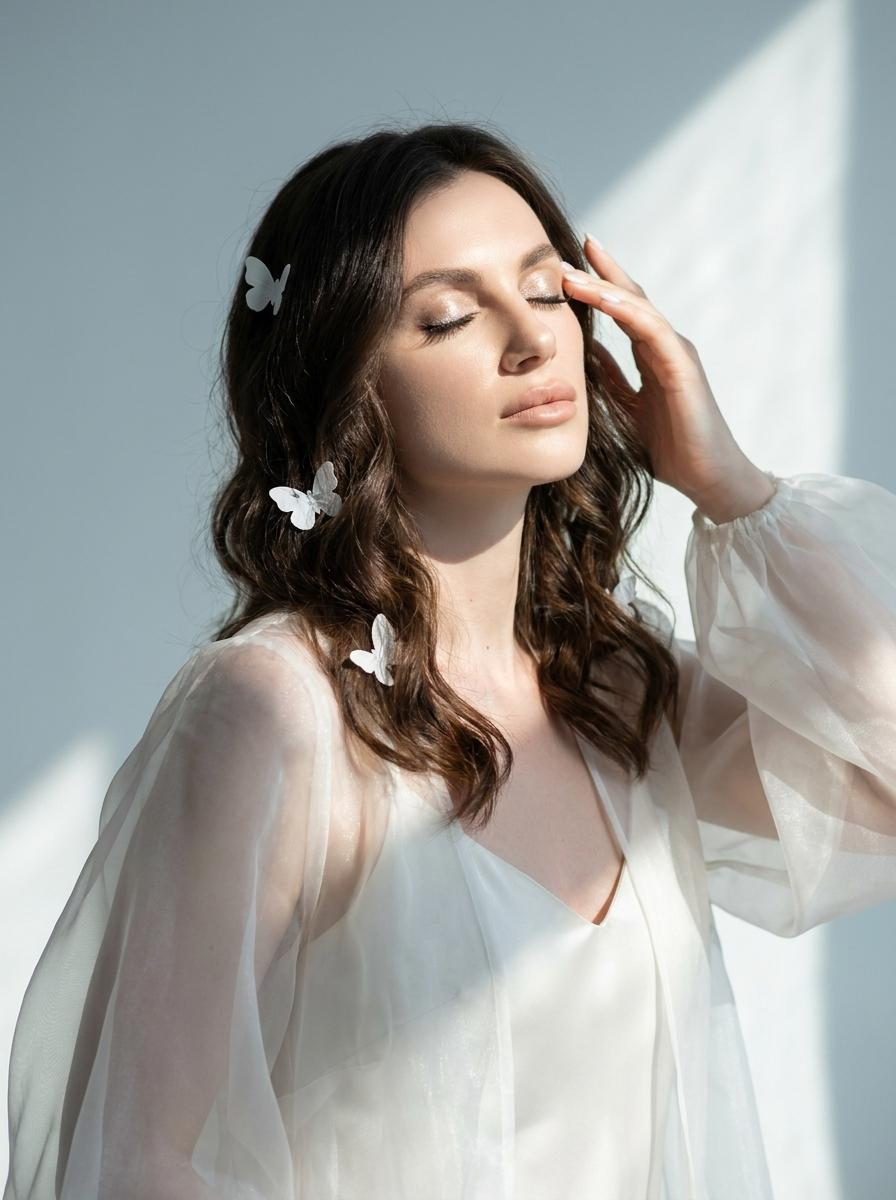 Ethereal Butterfly Silk Fashion Portrait