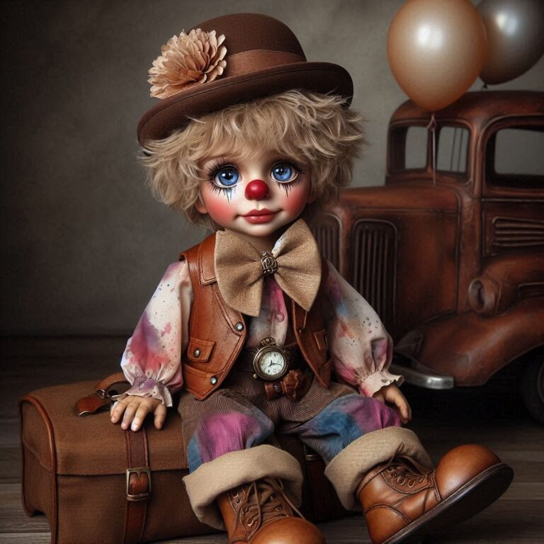 Adorable Little Boy Hobo Clown Steampunk