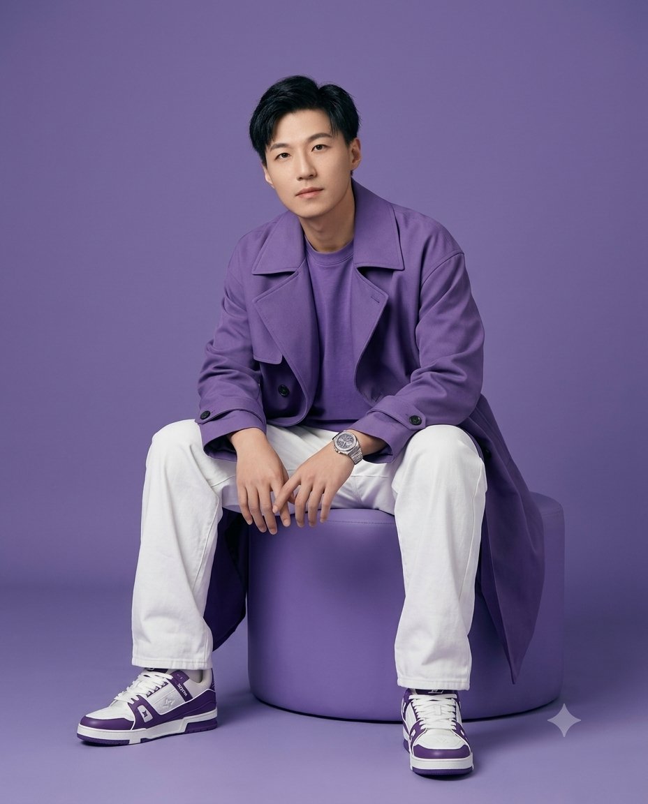 Purple Fashion Editorial Portrait