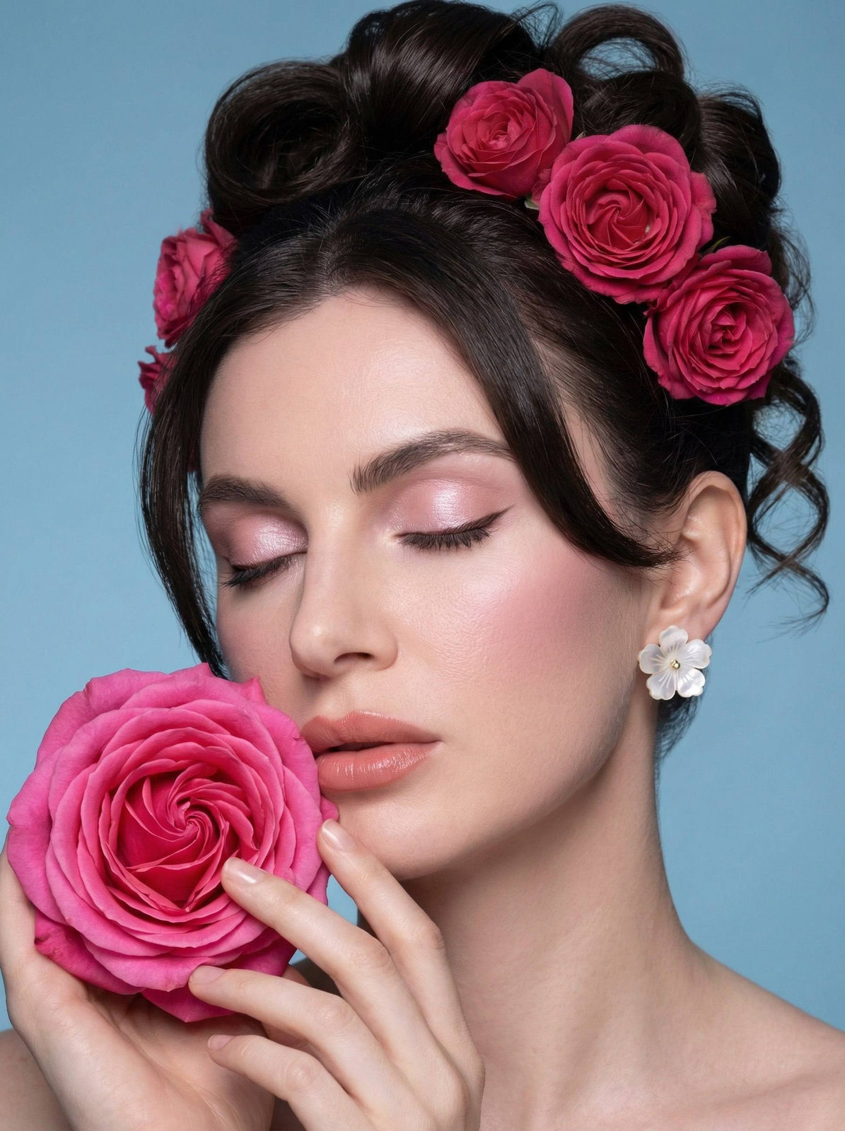 Rose Beauty Close-Up Portrait