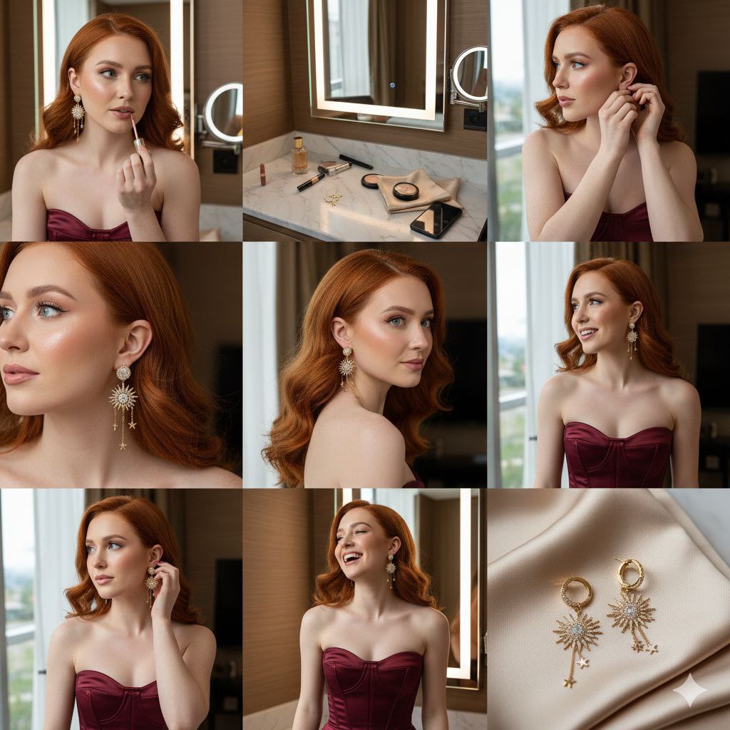 Redhead Jewelry & Beauty Collage