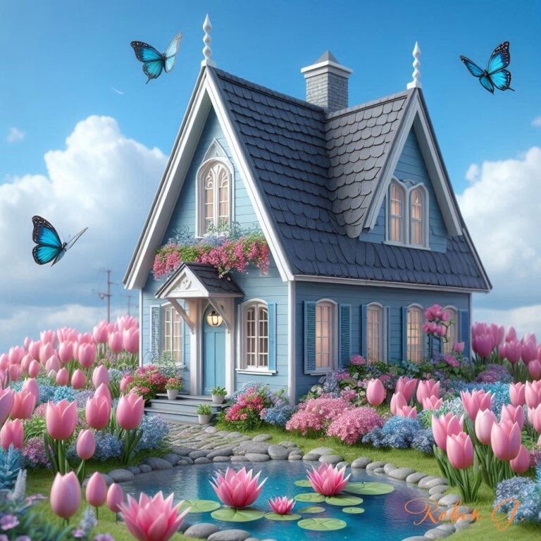 Cute Cottage with Flowers – Hyper-Realistic