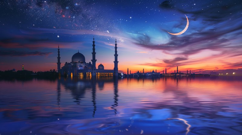 Mosque and Crescent Moon – Ramadan Reflection
