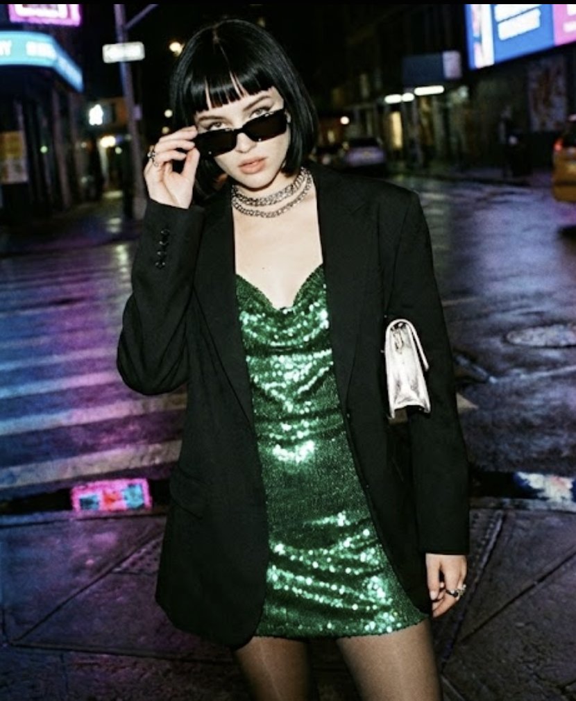 Neon Night Street Fashion Woman