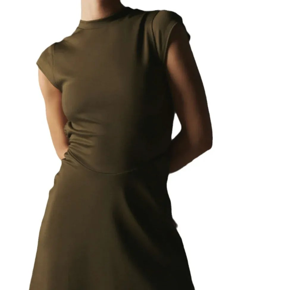 Olive Dress Candid Street Style