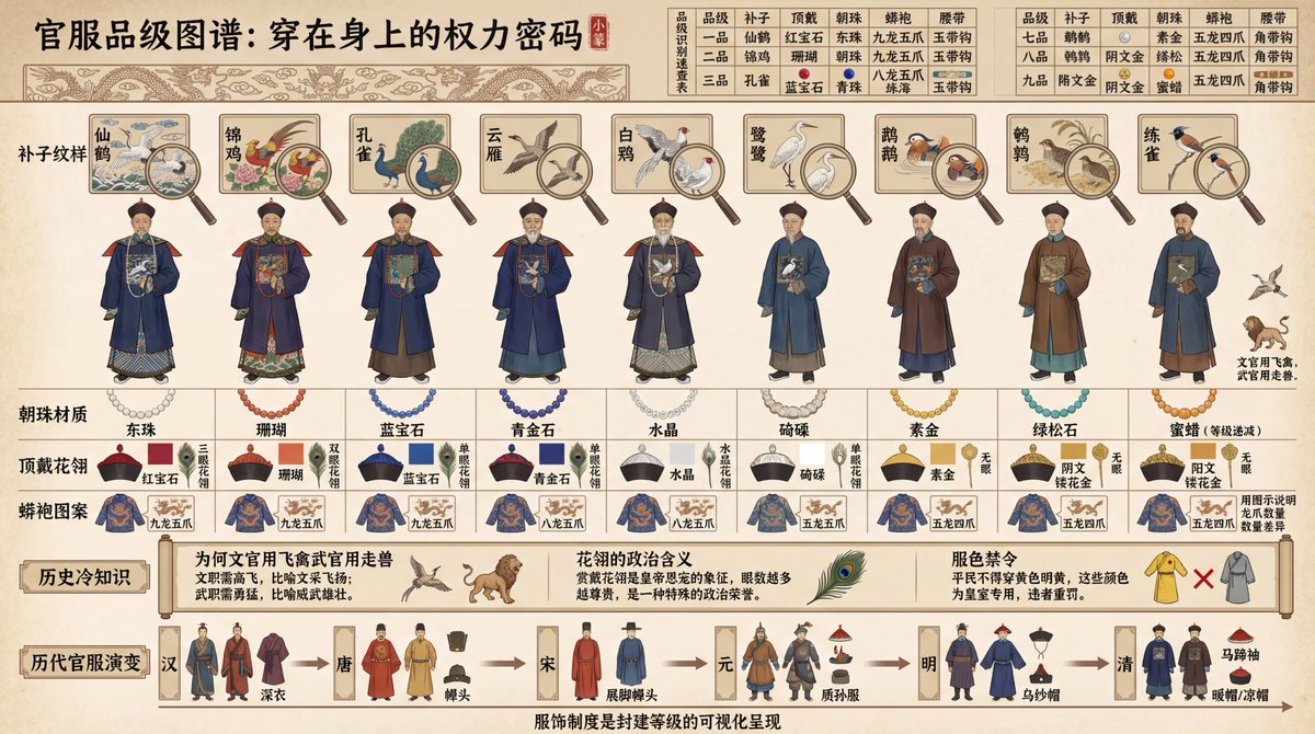 Qing Dynasty Official Rank Visual Guide