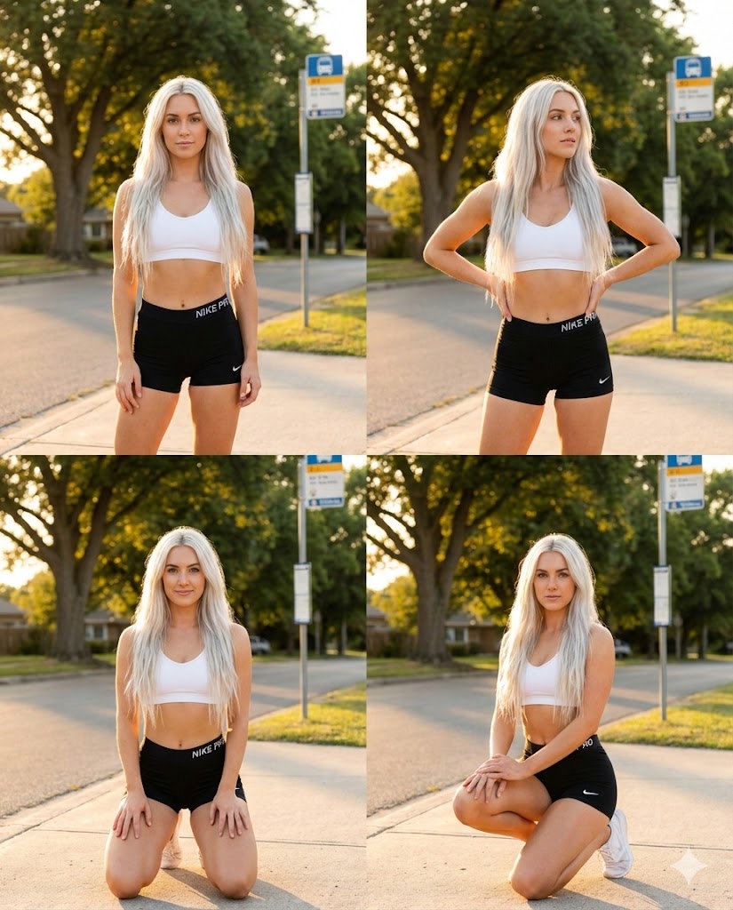 Blonde Fitness Model Street Photoshoot