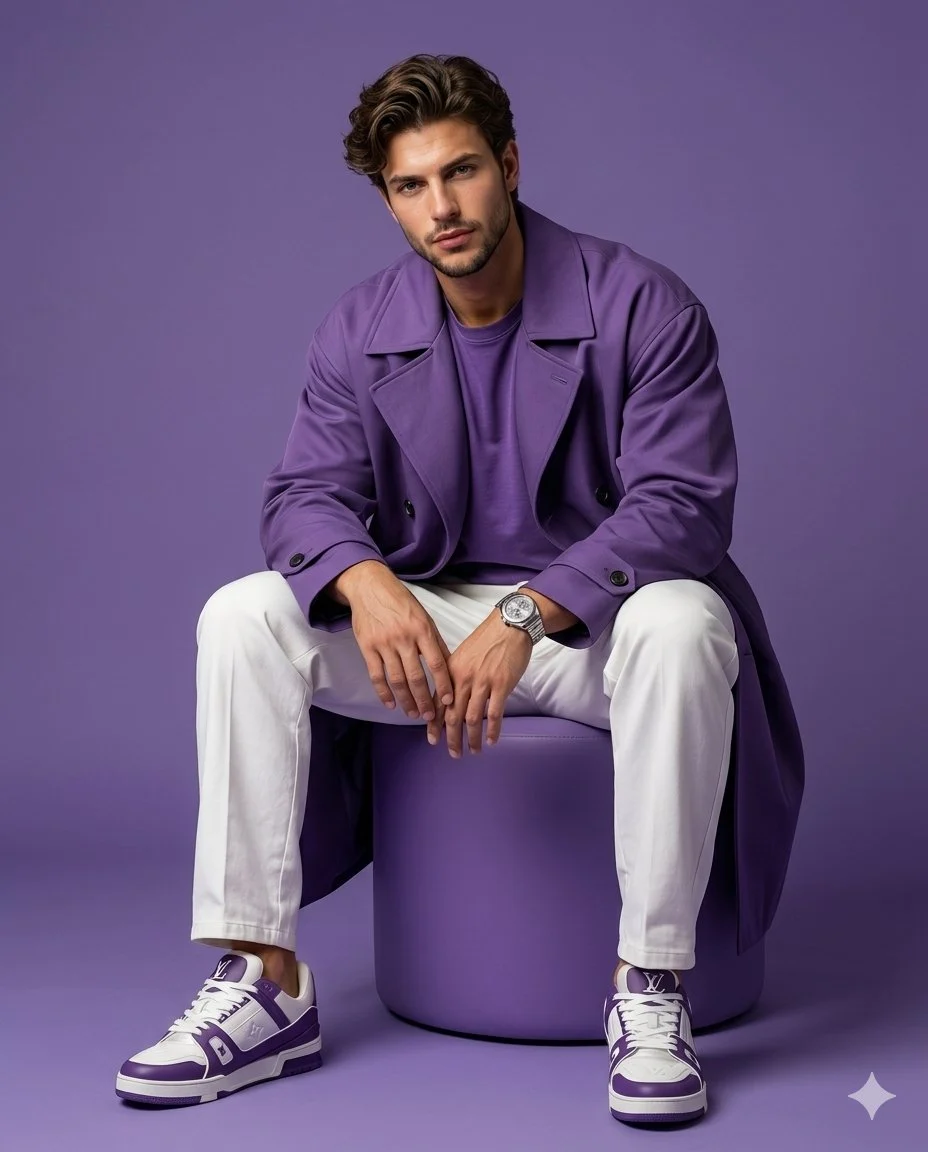 Purple Fashion Portrait Generation