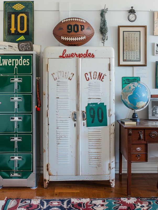 Sports Locker Scene – Vintage Decor