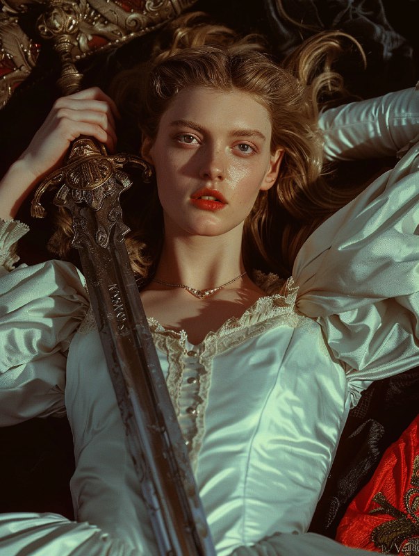Woman with Sword – Vintage Bedroom