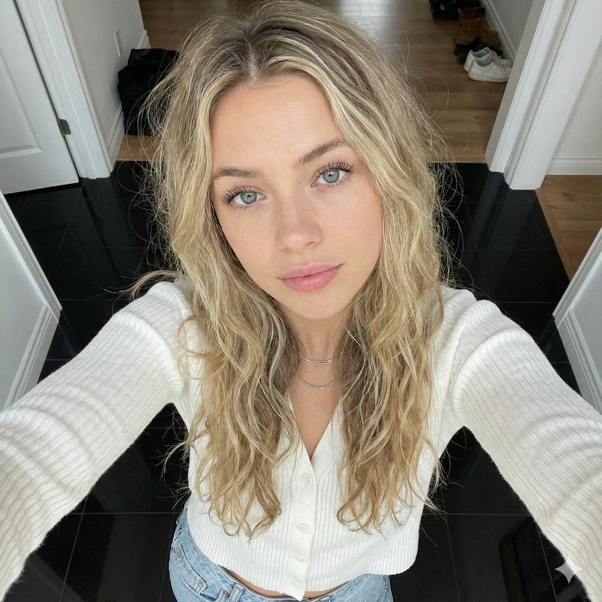 Blonde Beauty Indoor Selfie