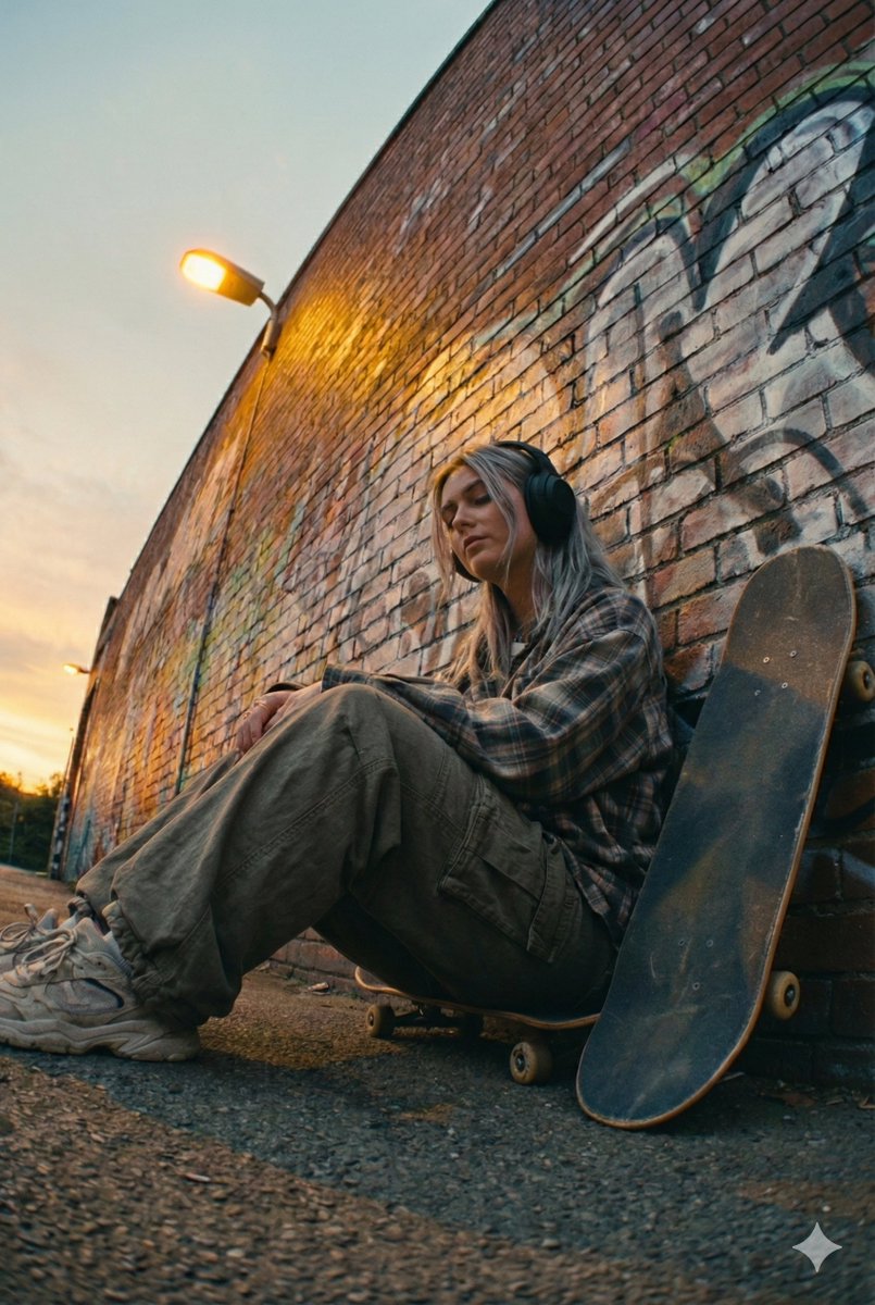 Skater Girl At Dusk