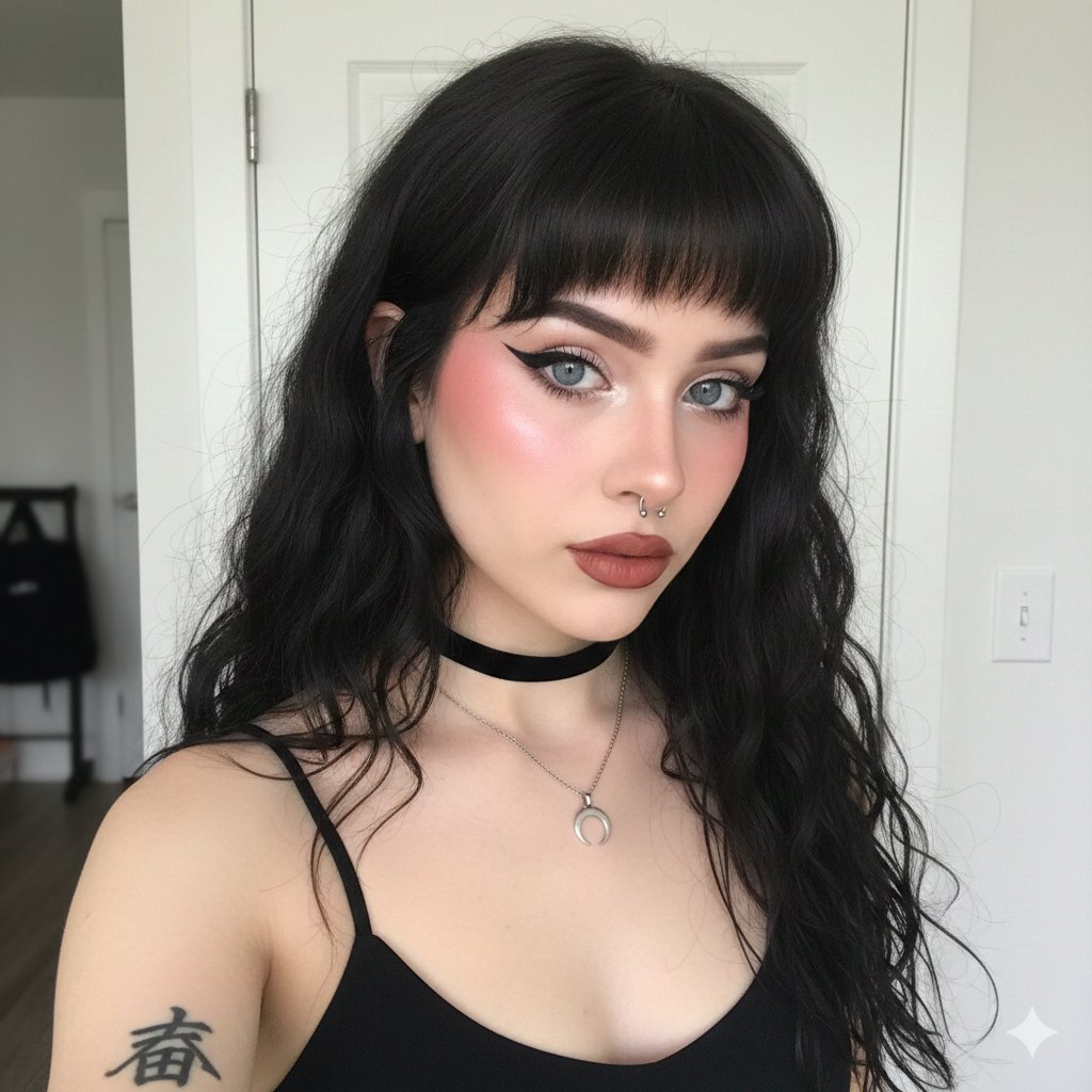 E-Girl Soft Goth Selfie Portrait