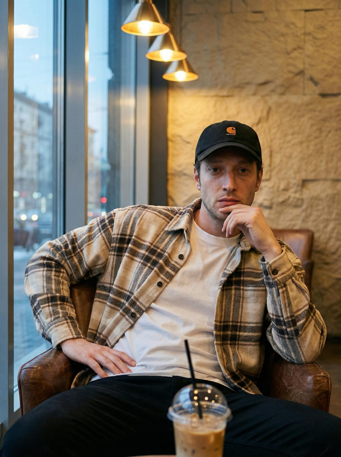 Cinematic Winter Cafe Portrait