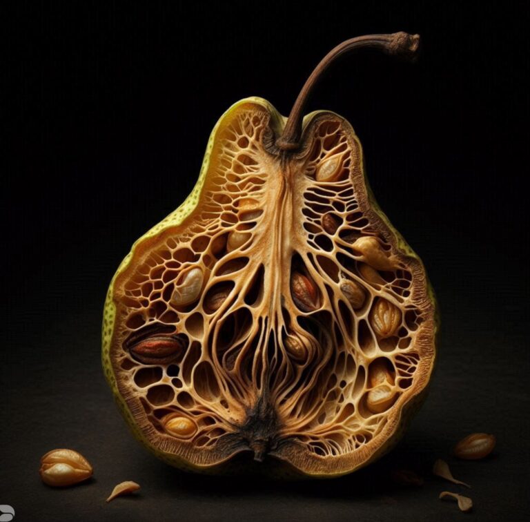 Decaying Pear – Intricate Internal Structure