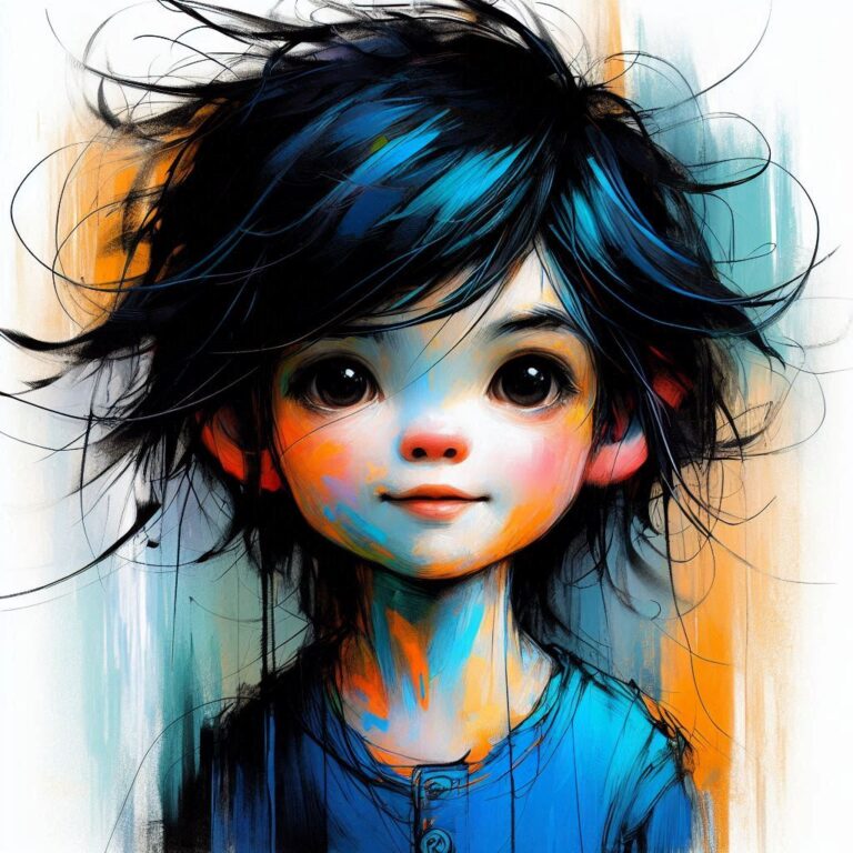 Vibrant Boy Illustration – Bright Colors