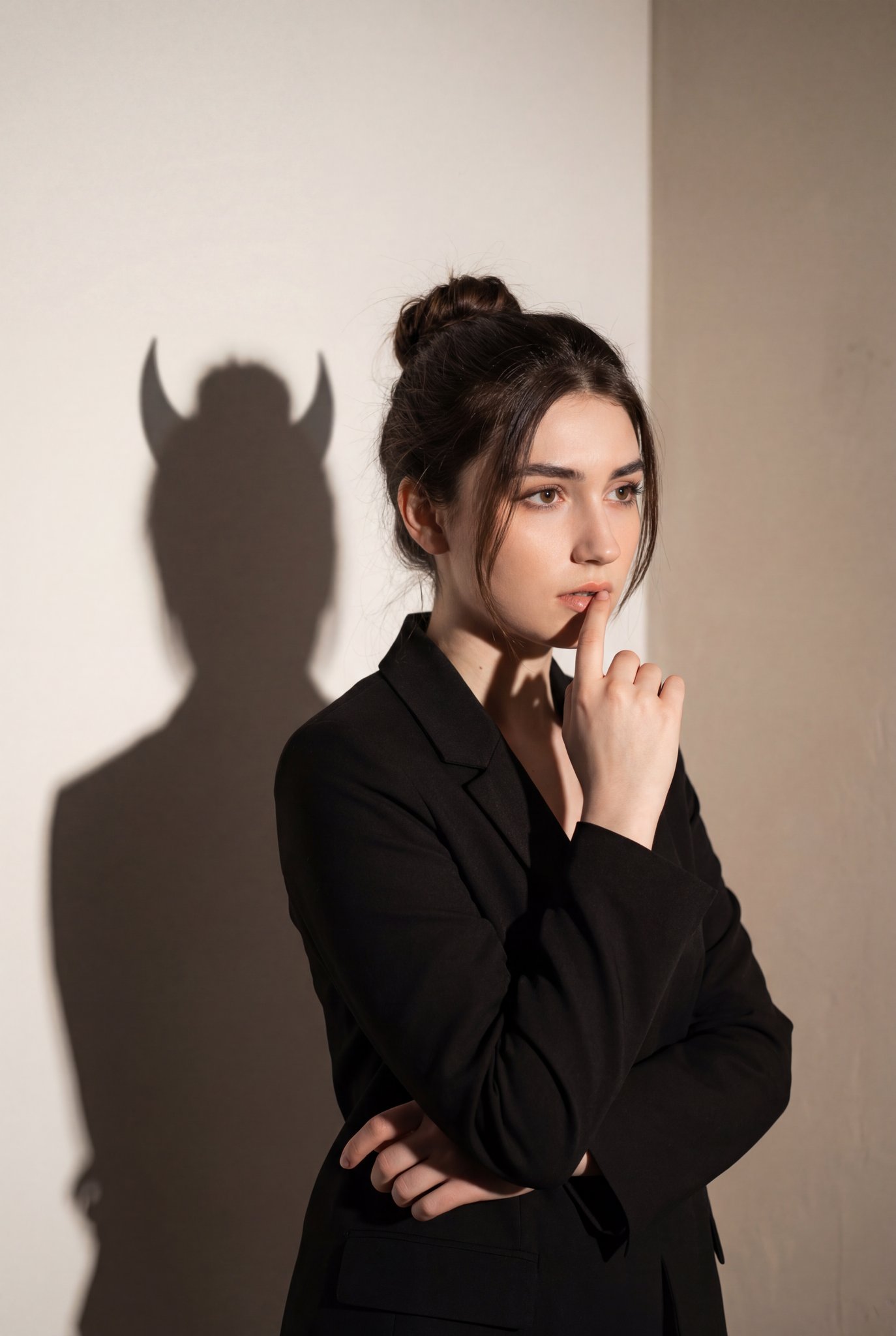 Dramatic Shadow Portrait Duality