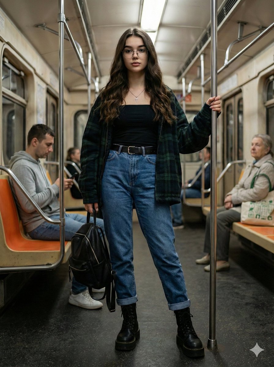 Ultra-Realistic Subway Fashion Portrait