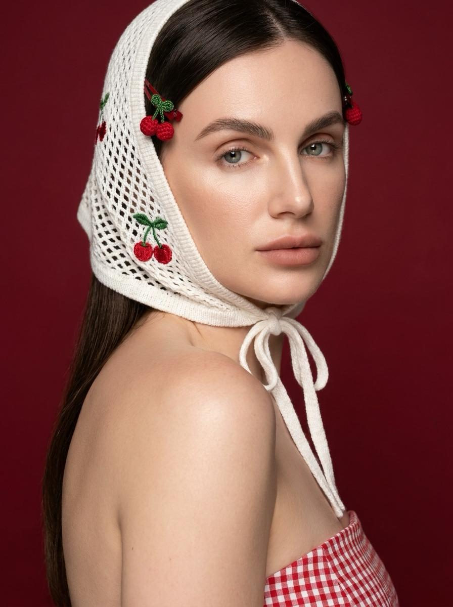 Vintage Cherry Beauty Editorial Portrait