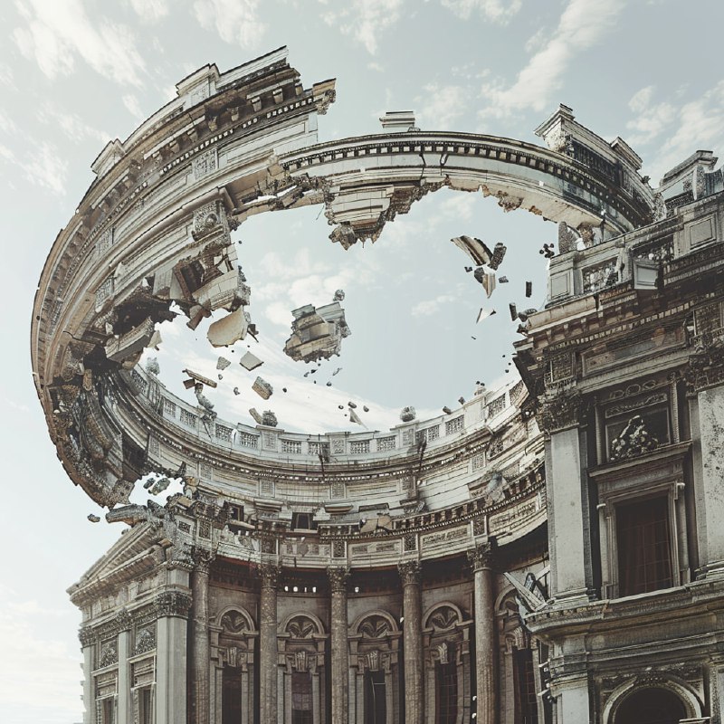 Floating Baroque Building Fragments