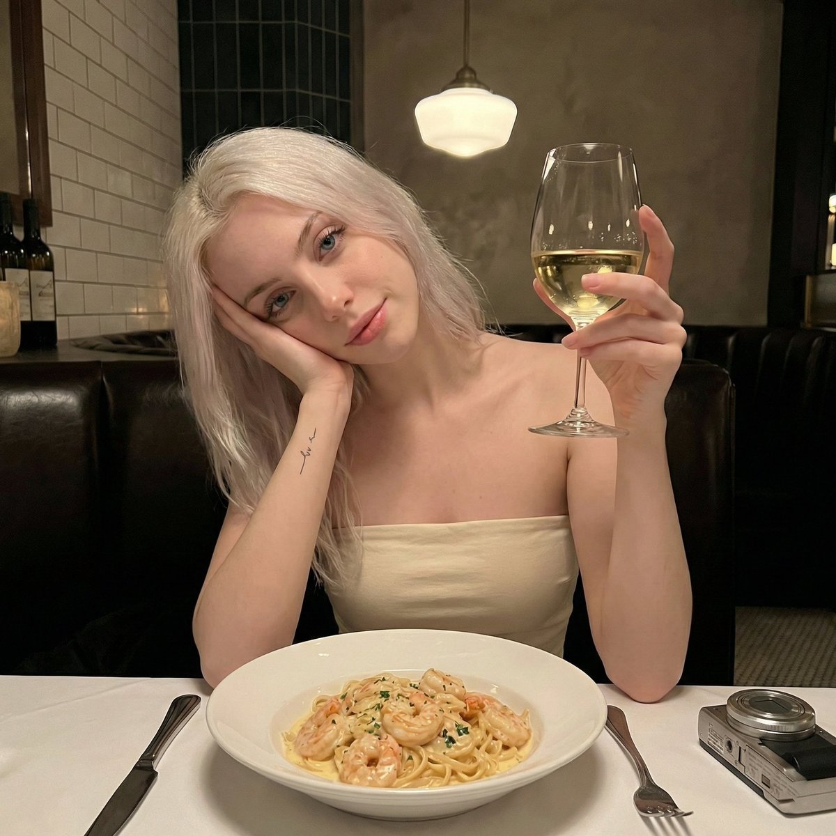 Cozy Wine Night Selfie