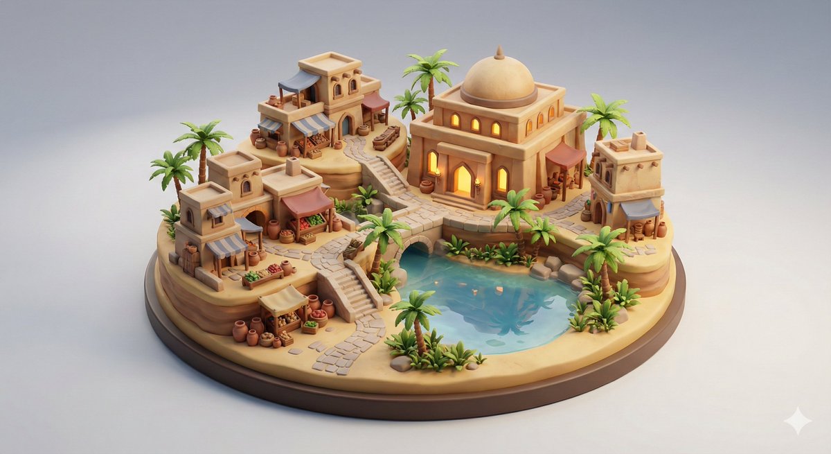 Desert Oasis Merchant Diorama