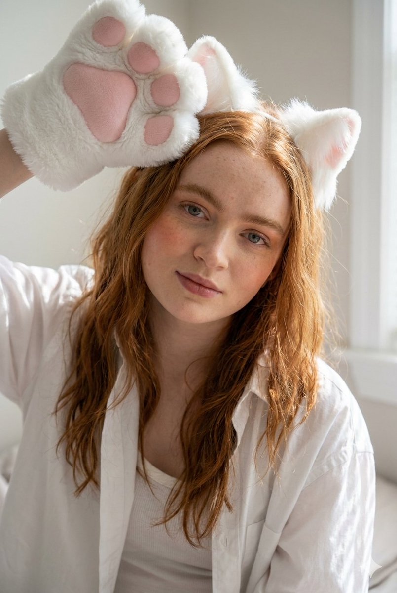 Cat Girl Cozy Morning Portrait