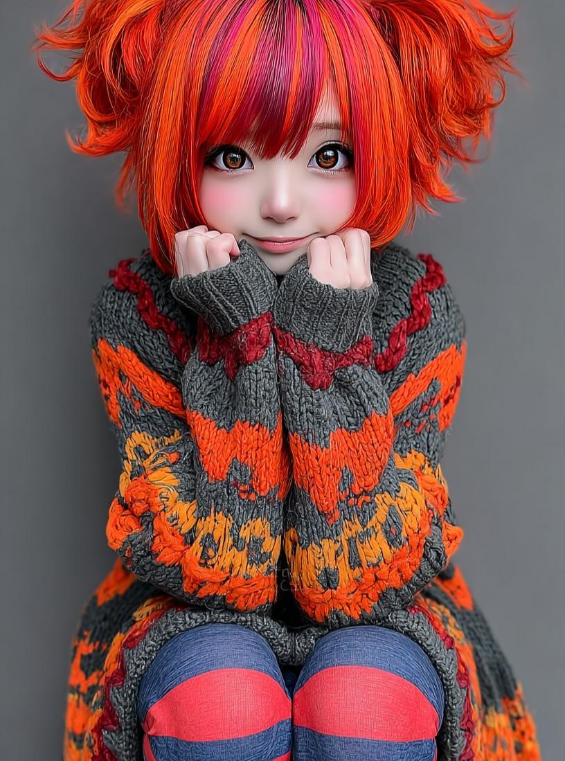 Cozy Doll-Like Girl Portrait