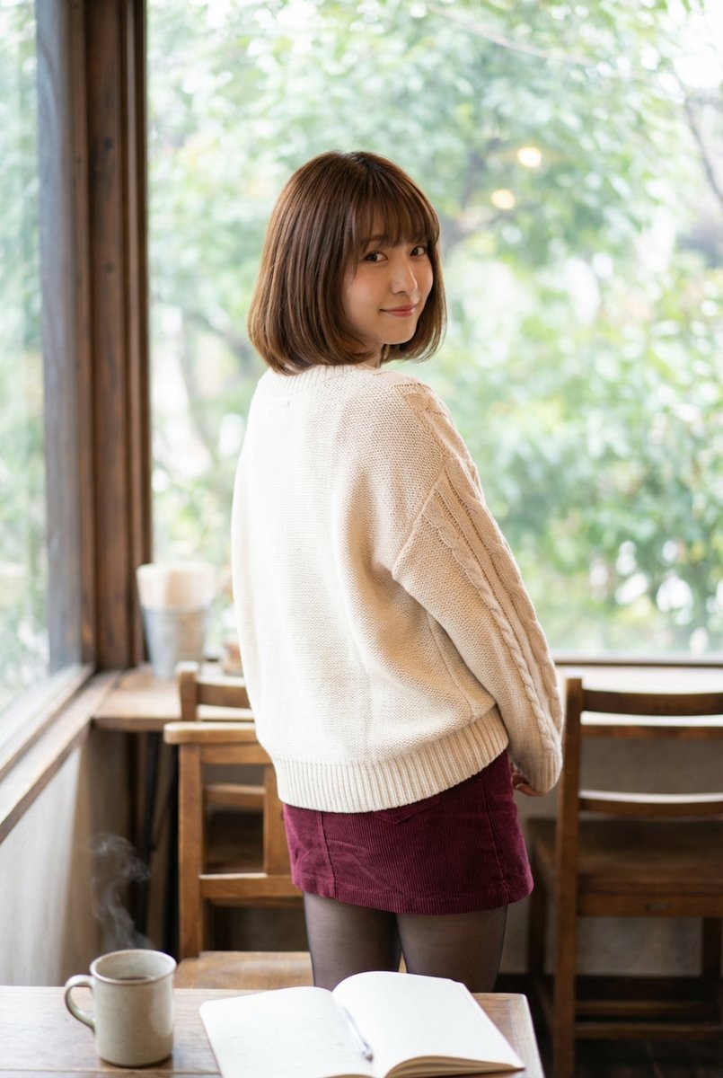 Autumn Girlfriend Looking Back