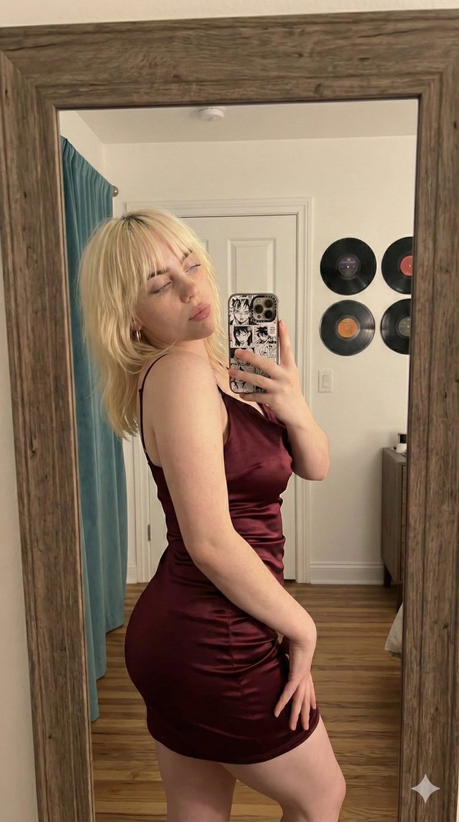 Burgundy Satin Mirror Selfie