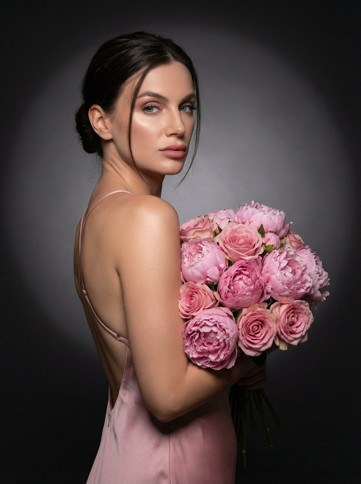 Pink Bouquet Portrait Glow