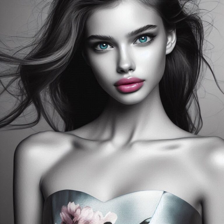 Beautiful young white woman, blue eyes